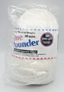 One Pound 4 Ply No Dye White Knitting Yarn Lot 16 oz. Made in Turkey NEW - Picture 1 of 5