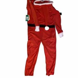 TIPSEY ELVES (NWT) Men’s Red & White Santa Fleece Christmas Costume-Size M - Picture 1 of 10