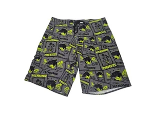 Hinano Tahiti Hula Girl Board Shorts Gray Green Men's 34 Surf Swim Trunks - Picture 1 of 15