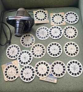 Vintage Viewmaster Viewer  w/ Plug + 17 Reels -Hollywood,Apollo,L.A.,Zion,Casper - Picture 1 of 10