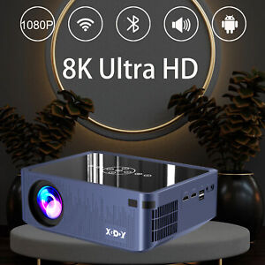 Android TV Heimkino Beamer 8K True 1080p LED HD Tragbar Projektor Bluetooth HDMI