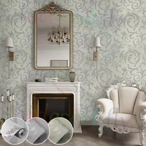 3D Embossed Non-Woven Wallpaper Glitter·Retro Damask Baroque Ornament Wall Decor - Picture 1 of 38