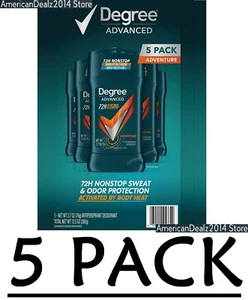 5 PACK - Degree for Men Advanced Protection Antiperspirant Adventure 2.7 Oz EACH - Picture 1 of 2