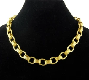 Collar de eslabones de cadena 19" Catherine Popesco Francia tono dorado - Imagen 1 de 5