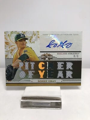2014 triple threads Sonny Gray Gold refractor patch auto rookie /9 SSP TTAR-SG￼￼ - Image 1 of 4