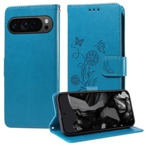 For Google Pixel 9 Pro XL Embossed Butterfly Flowers Leather Phone Shell - Picture 1 of 1