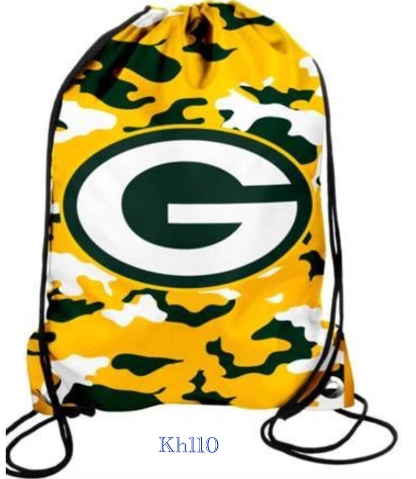 Green Bay Packers NFL Drawstring Camouflage Backpack Backsack