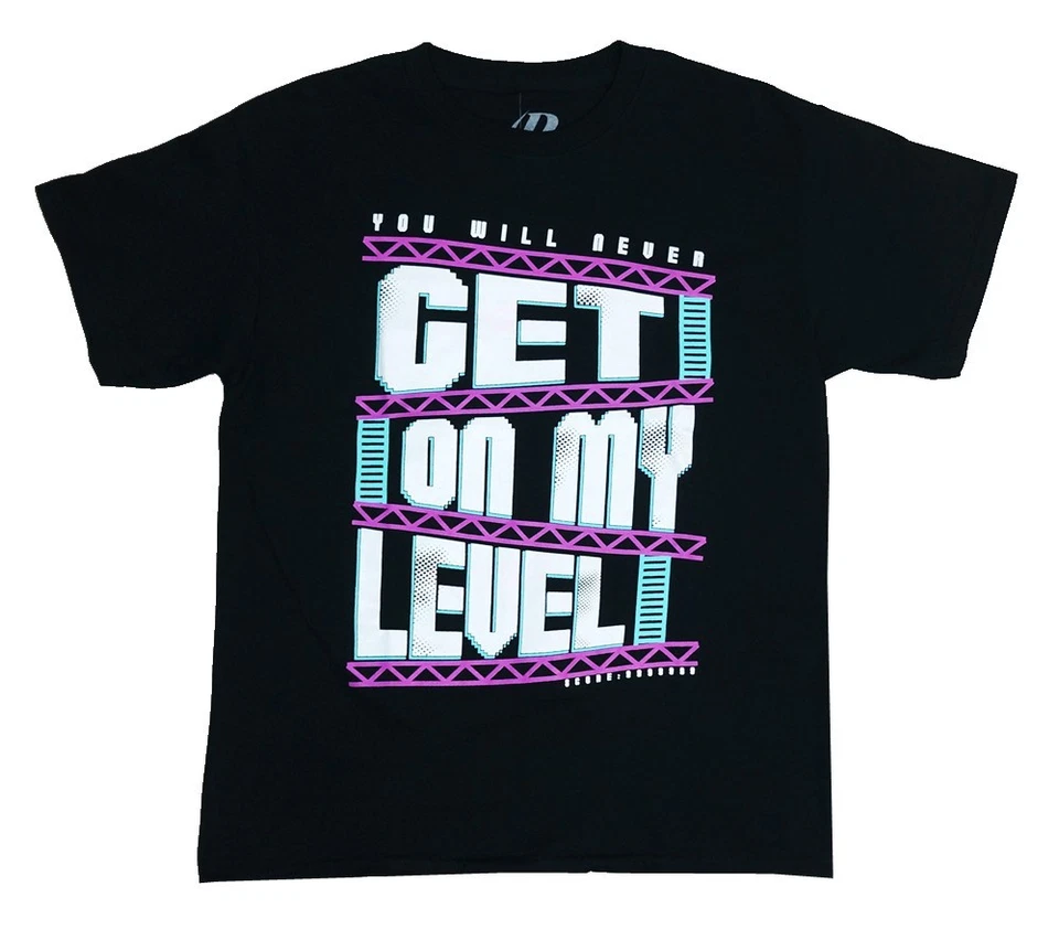 Черные графические футболки Dynasty «Get On My Level» для больших мальчиков большого размера (14/16) - Изображение 1 из 1