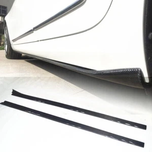 Fit for Cadillac ATS 2013-2015 Carbon Fiber Side Skirts Extension Lip Spoiler - Picture 1 of 12