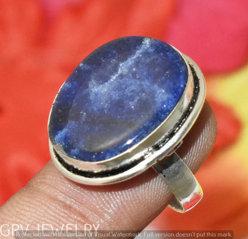 Blue Aventurine Gemstone Ring 925 Sterling Silver Overlay Us Size 6.5" U293-C108 - Image 1 of 1