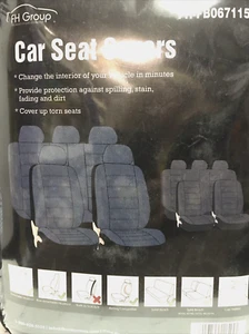 FH GROUP FH-FB067115 Blue Full Set Sports Fabric Car Seat Covers - Picture 1 of 2