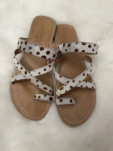 Coconuts by Matisse Catalina white/brown Cow Hair Sandal Size 8 - Picture 1 of 4