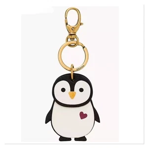 FOSSIL Sofia Penguin Keyfob Double Clip Toggle White Multi - Picture 1 of 8