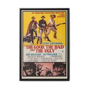 Good Bad & Ugly Canvas Framed Movie Poster Art, Western Decor, Clint Eastwood  - Picture 1 of 37