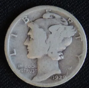 Moneda de diez centavos Mercury 1929 (214-1) - Imagen 1 de 2