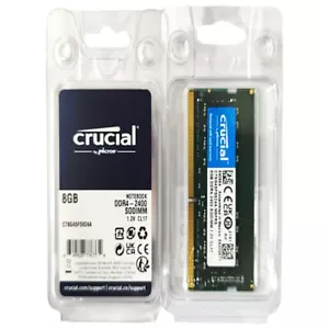 Crucial 16GB 2x 8GB 2400MHz DDR4 SODIMM RAM PC4-19200 Laptop Memory CT8G4SFS824A - Picture 1 of 8