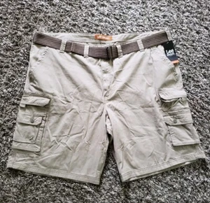 NWT Lee Dungarees Wyoming Belted Cargo Hiking Outdoor Shorts Sz 50 Khaki  - Picture 1 of 6
