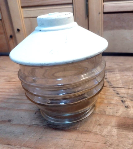 MCM vintage wall sconce light porch light clear glass brass top Goth Cover