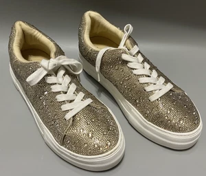 Betsey Johnson Damen SB-Sidney Gold Strass Sneaker Tennisschuhe Größe 8,5 - Bild 1 von 12