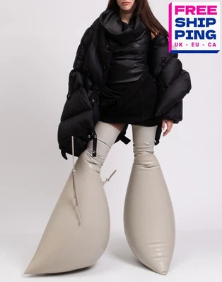 PVP €4100 RICK OWENS STRAYTUKAY Botas por encima de la rodilla US12 UK9 EU42 infladas Foto 1 de 4