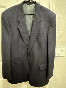 CHRISTIAN DIOR MONSIEUR Navy Blue Stripe WOOL SUIT JACKET/PANTS 46L,40x31 - Picture 1 of 8