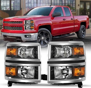 - Fits 2014 2015 Chevy Silverado 1500 Pickup Truck OE Style Halogen Headlight As - Picture 1 of 12