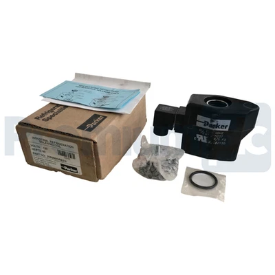 Bobina de solenoide de refrigeración Parker 208566 120V 60Hz verde LED conector DIN NSMP Foto 1 de 4