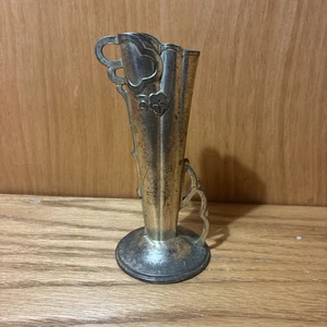 Vintage Yamatogumi Tokyo Japan Metall Knospenvasen gemarkt (7C) - Bild 1 von 7