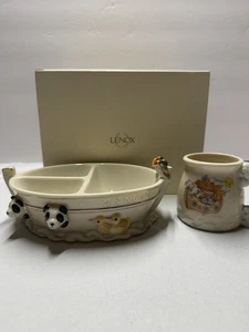 Lenox Noah’s Ark Cup & Bowl Set 1999 w/ Original Box S.S. Noah Animals Baby Gift - Picture 1 of 10