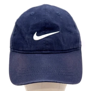 Vintage Nike Kinder Mütze blau weiß Swoosh Baumwolle Strapback Einheitsgröße Säugling Kleinkind - Bild 1 von 17