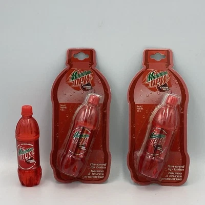 Vintage Soda Bottle Shaped Lip Balm Mountain Dew CODE RED Lot Of 3 - Image 1 of 4