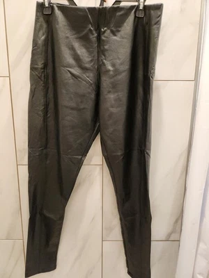 Nordstrom Cintura Alta Imitación Cuero Híbrido Leggings Pantalones Mujer’s Grande Negro Foto 1 de 4