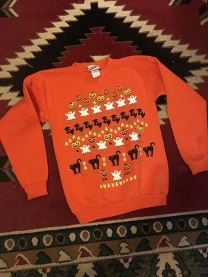 Vintage 80er Jahre Halloween Pullover Pulli. damen mittel  - Bild 1 von 4
