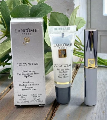 LANCOME Juicy Wear Ultra-Lasting Lip Duo Top coat & Lipstick Peach  Temptation - Image 1 of 4