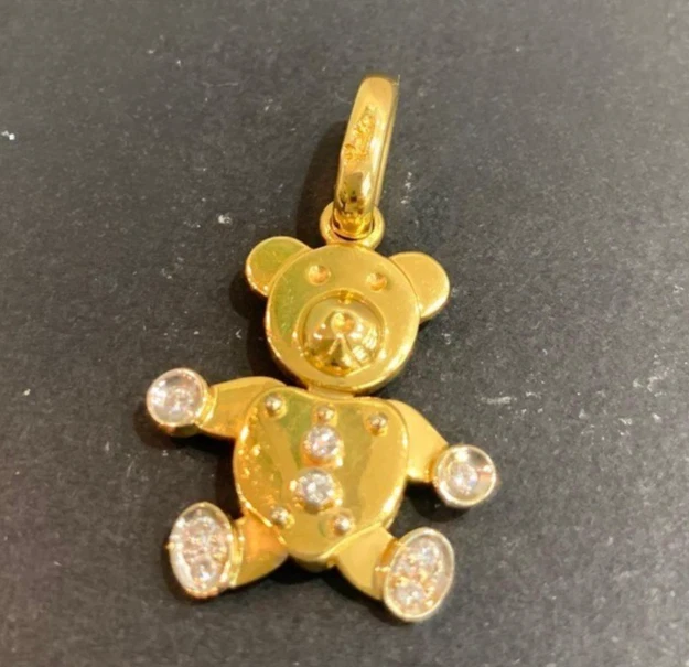Pingente Berloque de Urso de Pelúcia Pomellato Orsetto Ouro Amarelo 18k Diamante Animal Superior - Imagem 1 de 4