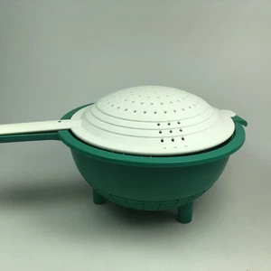 TUPPERWARE Kombi-Sieb Doppelsieb 2 x Sieb Saladin Grün Weiß * - Picture 1 of 5
