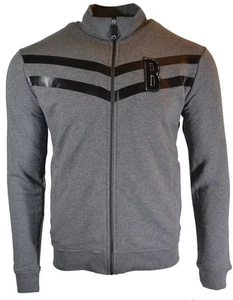 Bikkembergs Track Top Jacket Medium Zip Up Sweatshirt Tracksuit Grey Black Retro - Picture 1 of 5