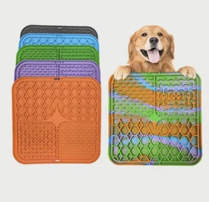 Pet Lick Mat Dog Puppy Cat Distraction Treat Silicone Surface Suction Eat Plate - Picture 1 of 7