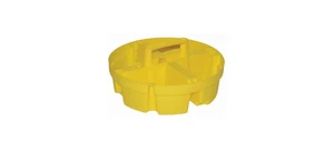Bucket Stacker, Plastic, Yellow, 10-1/4 in Dia x 4-1/2 in H Outside, 4-Compartme - Picture 1 of 10