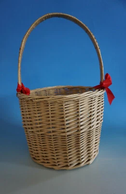 Vintage Schöner Tragekorb Henkelkorb Bastkorb Korb mit Henkel (FM22-214) - Bild 1 von 3