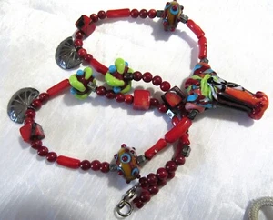 Collar de cuentas de murano de vidrio artístico - Imagen 1 de 5
