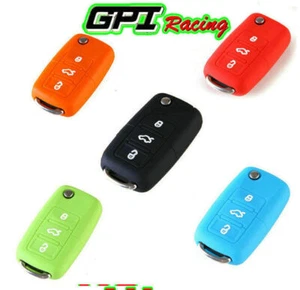 Carbon Fiber Texture Key Case Remote Fob Cover For VW Golf Polo Passat Jetta Eos - Picture 1 of 14