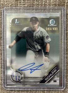 2019 Bowman Chrome Aaron Schunk Colorado Rockies Refractor Auto /499