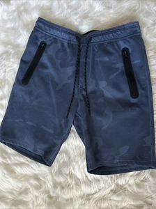 American Eagle Blue Camo Shorts Size Medium Casual Drawstring Flex Stretch - Picture 1 of 8