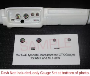 1971 - 1974 PLYMOUTH ROADRUNNER and GTX GAUGE FACES—1/25 AMT and MPC kits - READ - Picture 1 of 2