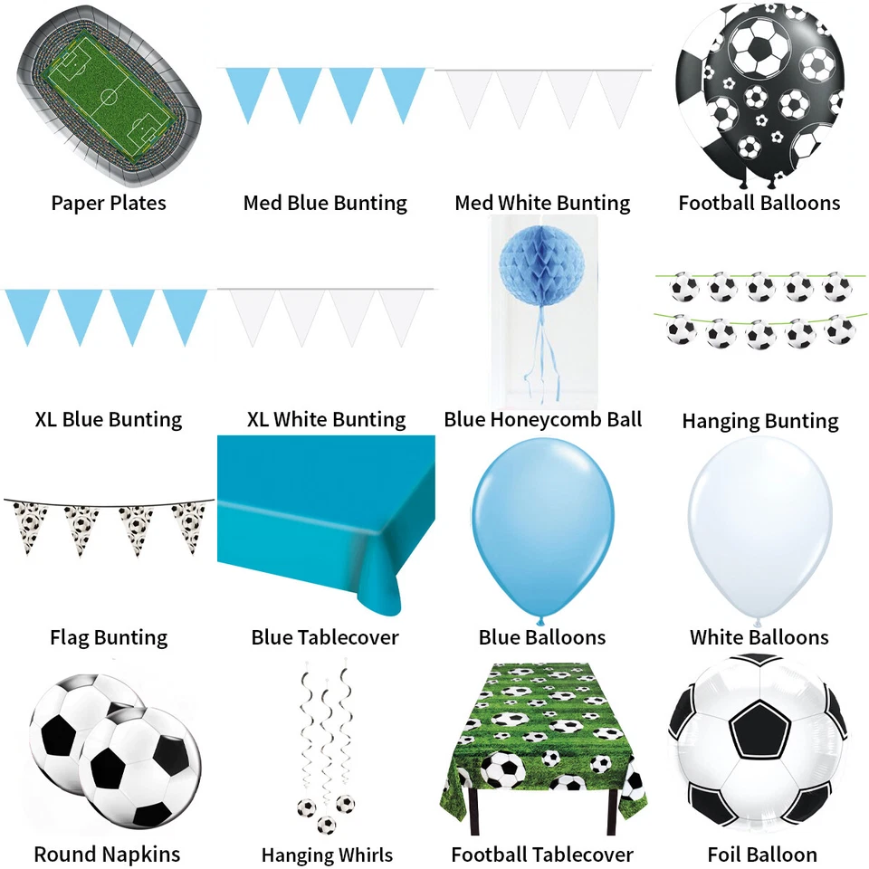 MANCHESTER CITY FC FOOTBALL PARTY DECORATIONS - PARTYWARE COMPLETE SELECTION - Image 1 of 1