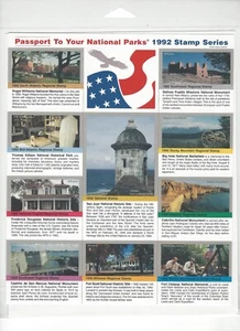 Juego de 10 sellos autoadhesivos sellados serie Passport To Your National Parks 1992 - Imagen 1 de 3