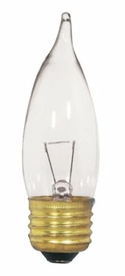 Satco S3869 12V Medium Base 25-Watt CA10 Light Bulb, Clear - Image 1 of 3