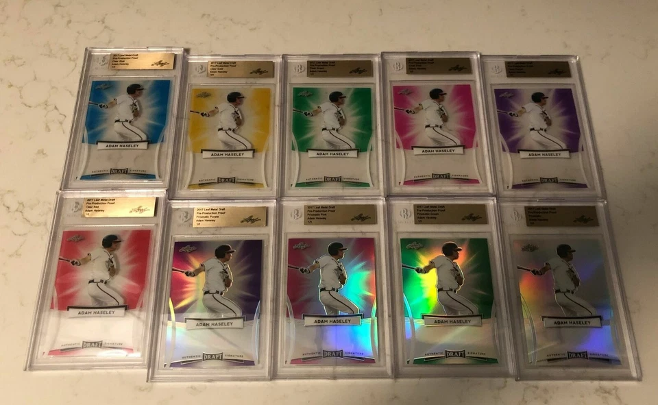 2017 Leaf Metal Draft Adam Haseley Rare BGS 1/1 Prismatic Metal Rookie  gem - Image 1 of 1