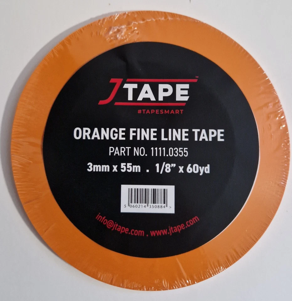 Acrylic Fine Line Masking Tape 3mm Hi Temp Fineline x 1 J TAPE ORANGE - Image 1 of 1